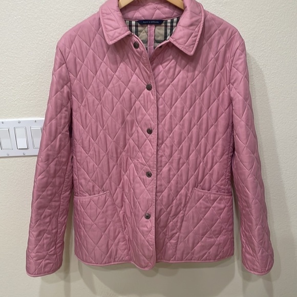 ⭐️Burberry Pink Quilted Jacket—GREAT! Burberry Plaid Inside—Preppy! Excl. Cond! - Picture 12 of 15